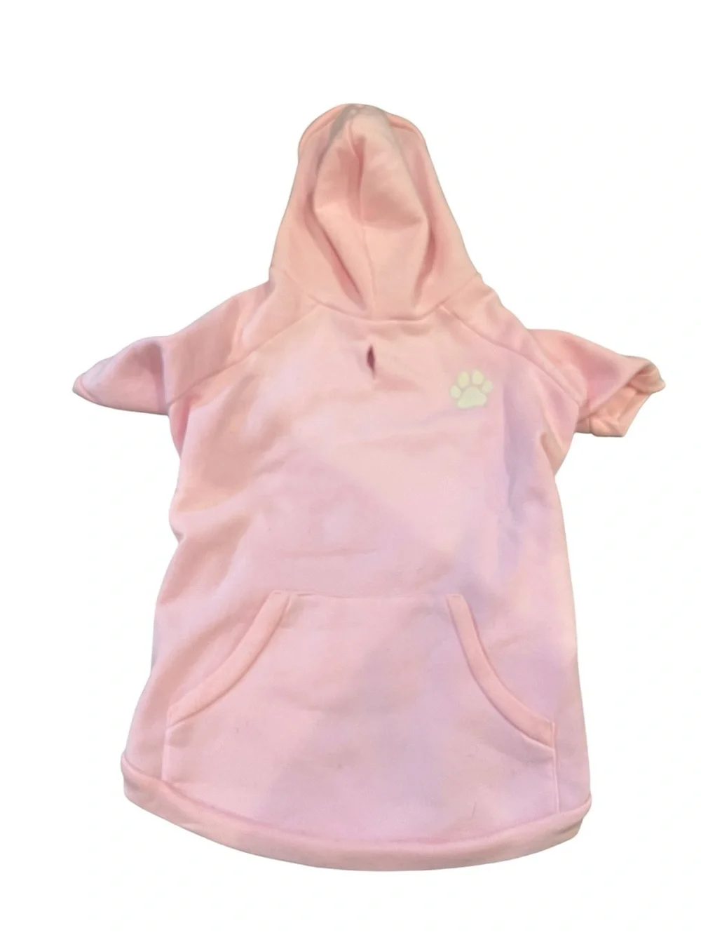 Pink Pet Hoodie with Paw Print